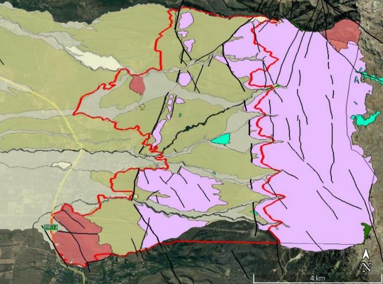 Detalle de unidades geológicas dentro del limite de la reserva