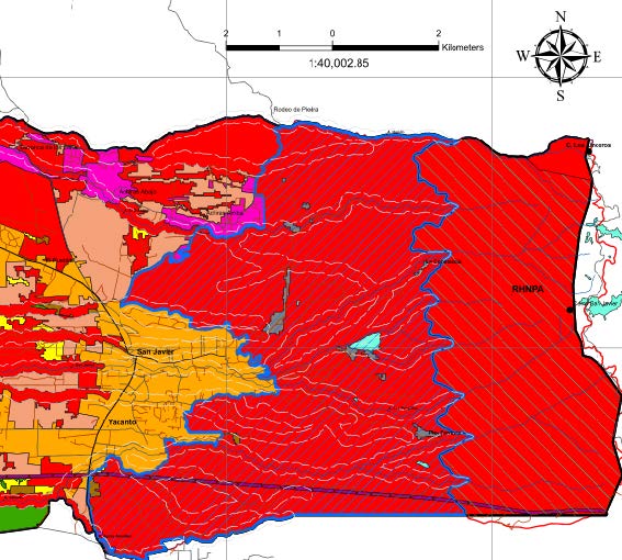 Mapa de uso futuro del suelo limite de reserva